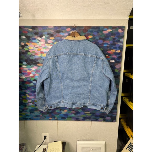 Vintage Lee Mens Denim Jacket corduroy Collar flannel Lined size 2XL - Picture 5 of 5